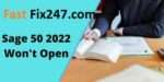 Sage 50 won’t open